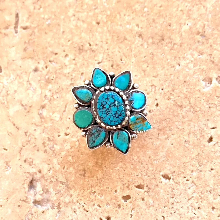 Turquoise Mosaic Ring Nepalese - Mojeka