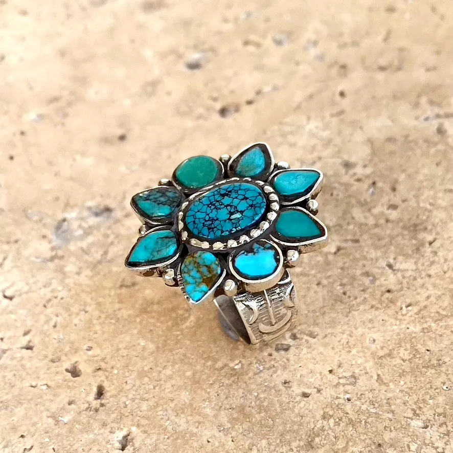 Turquoise Mosaic Ring Nepalese - Mojeka