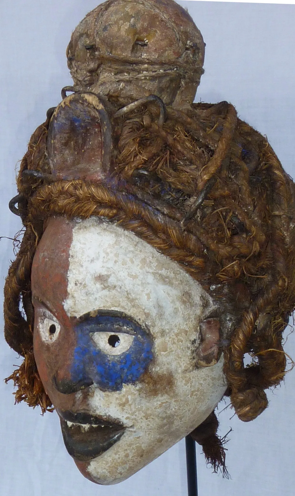 Yombe Ceremonial Mask with Blue Patch