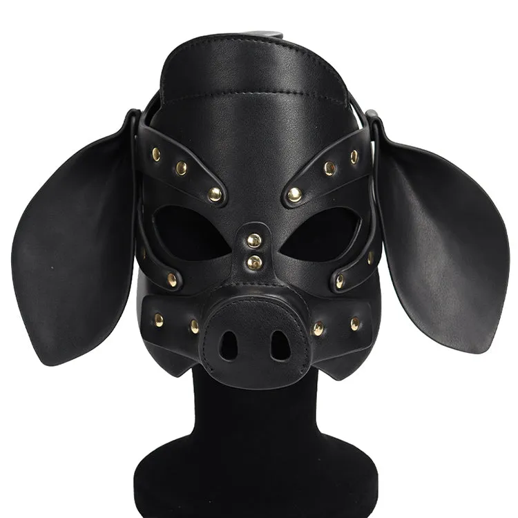 Zado BDSM Black Pig Mask | PU leather | Fetish | Couples