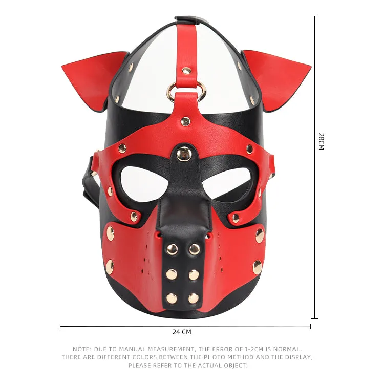 Zado BDSM Red Dog Mask | PU leather | Fetish | Couples